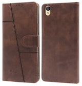 For Oppo A37 Flip Cover Case (Stitched Leather Finish | Magnetic Closure | Inner TPU | Foldable Stand | Wallet Card Slots)
