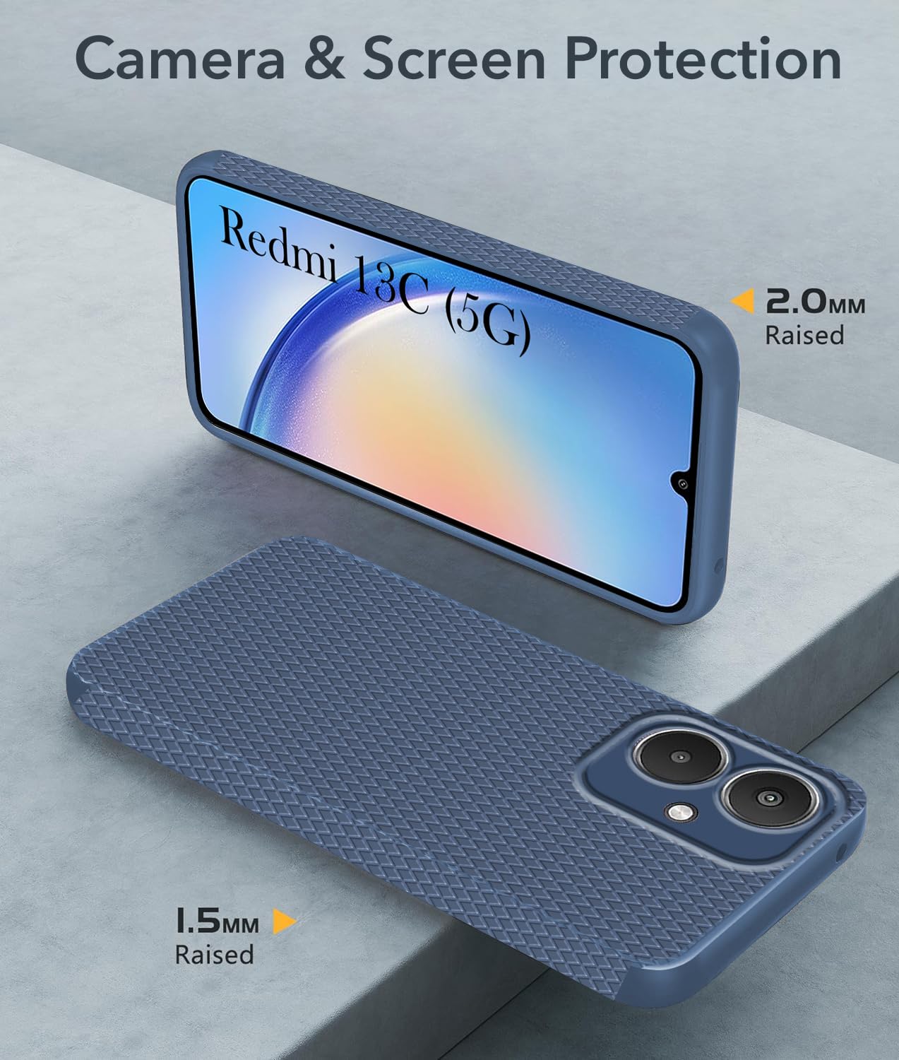 For Redmi 13C 5G Back Cover Case (Liquid Silicone | Side Grip | Camera Protection)