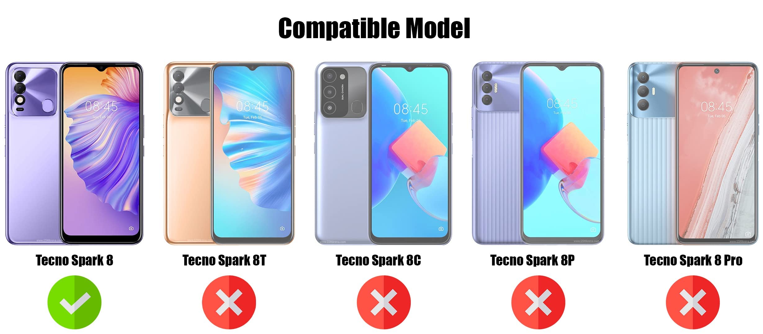 For Tecno Spark 8 Back Cover (Silicone Clear Shockproof Case with Camera Protection | Soft and Flexible | Transparent)