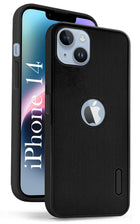 For Apple iPhone 14 Back Cover Case (Textured Grip Design | Micro-Fiber Cloth Inside | Slim and Light Weight | Soft Touch and Feel | Black)