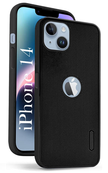 For Apple iPhone 14 Back Cover Case (Textured Grip Design | Micro-Fiber Cloth Inside | Slim and Light Weight | Soft Touch and Feel | Black)