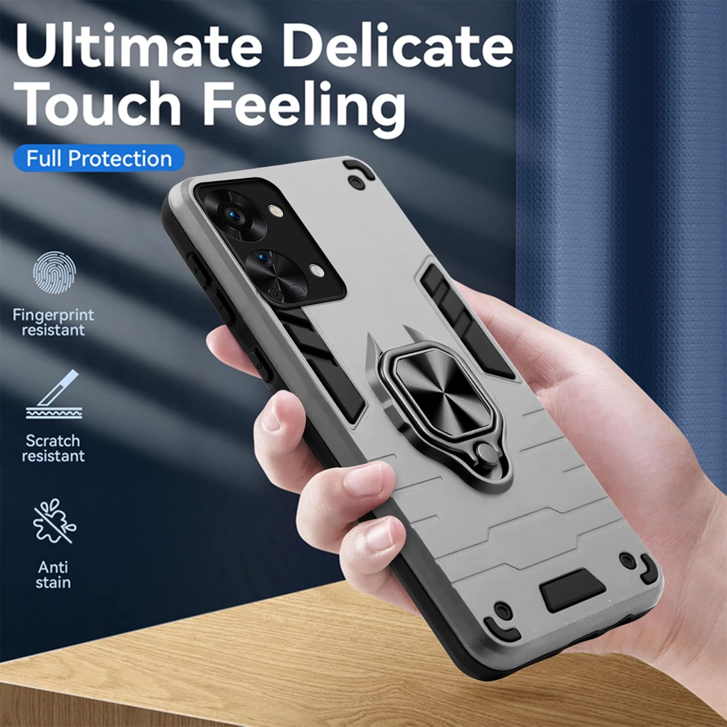 For OnePlus Nord 2T 5G Back Cover Case (Shockproof Polycarbonate Dual Layer Hybrid Armor)