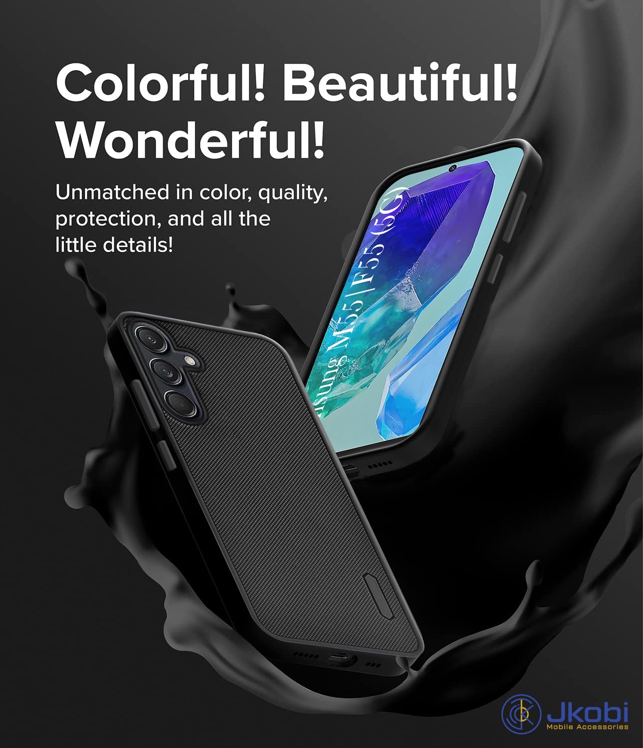 For Samsung Galaxy M55 5G | F55 5G | M55s 5G Back Cover Case Rubberised (Textured Grip Design| Micro-Fiber Cloth Inside | Slim and Light Weight | Soft Touch and Feel)
