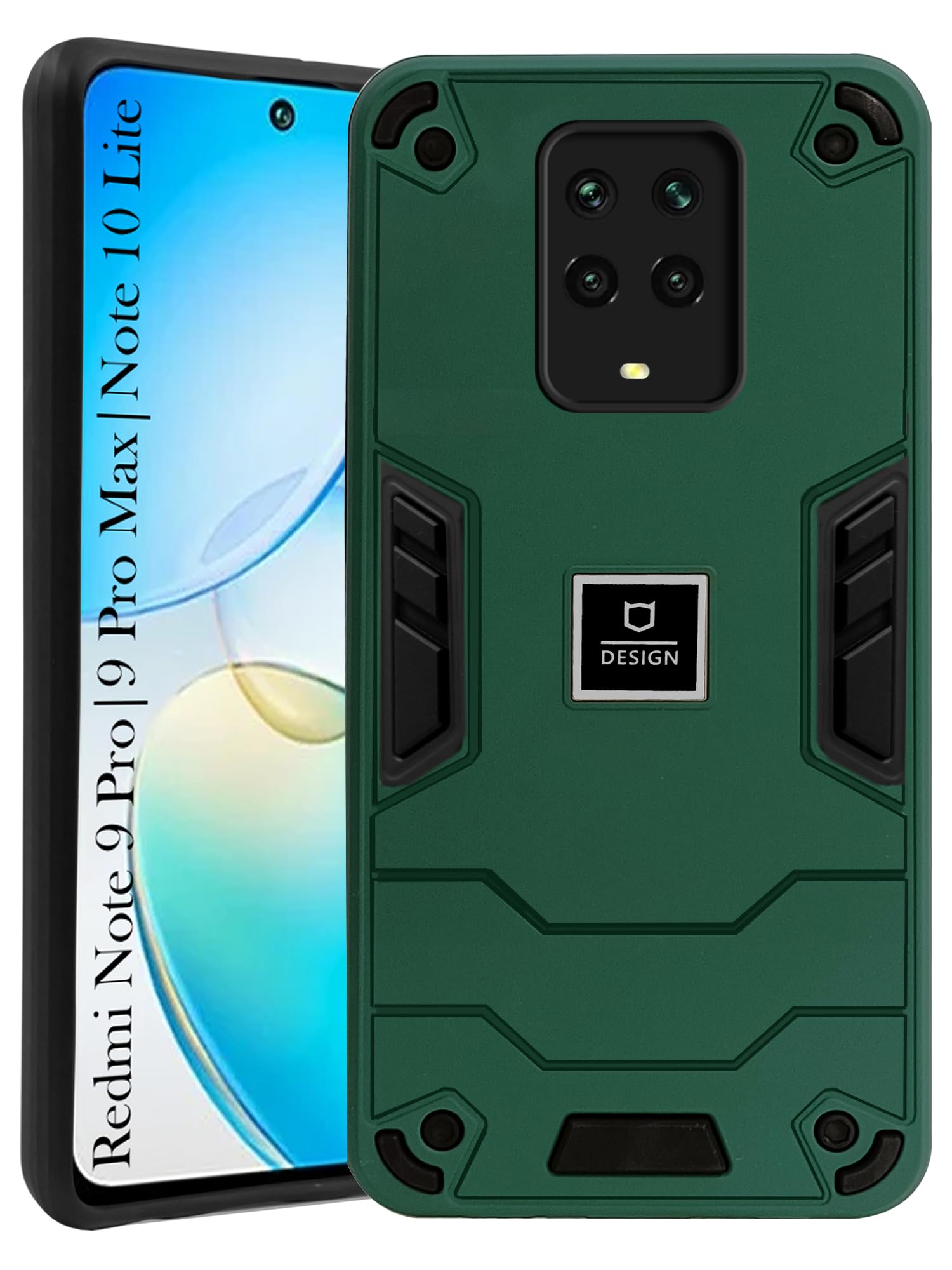 For Redmi Note 9 Pro | 9 Pro Max | Note 10 Lite Back Cover Case (Lightweight Hybrid Armor Shockproof Polycarbonate)
