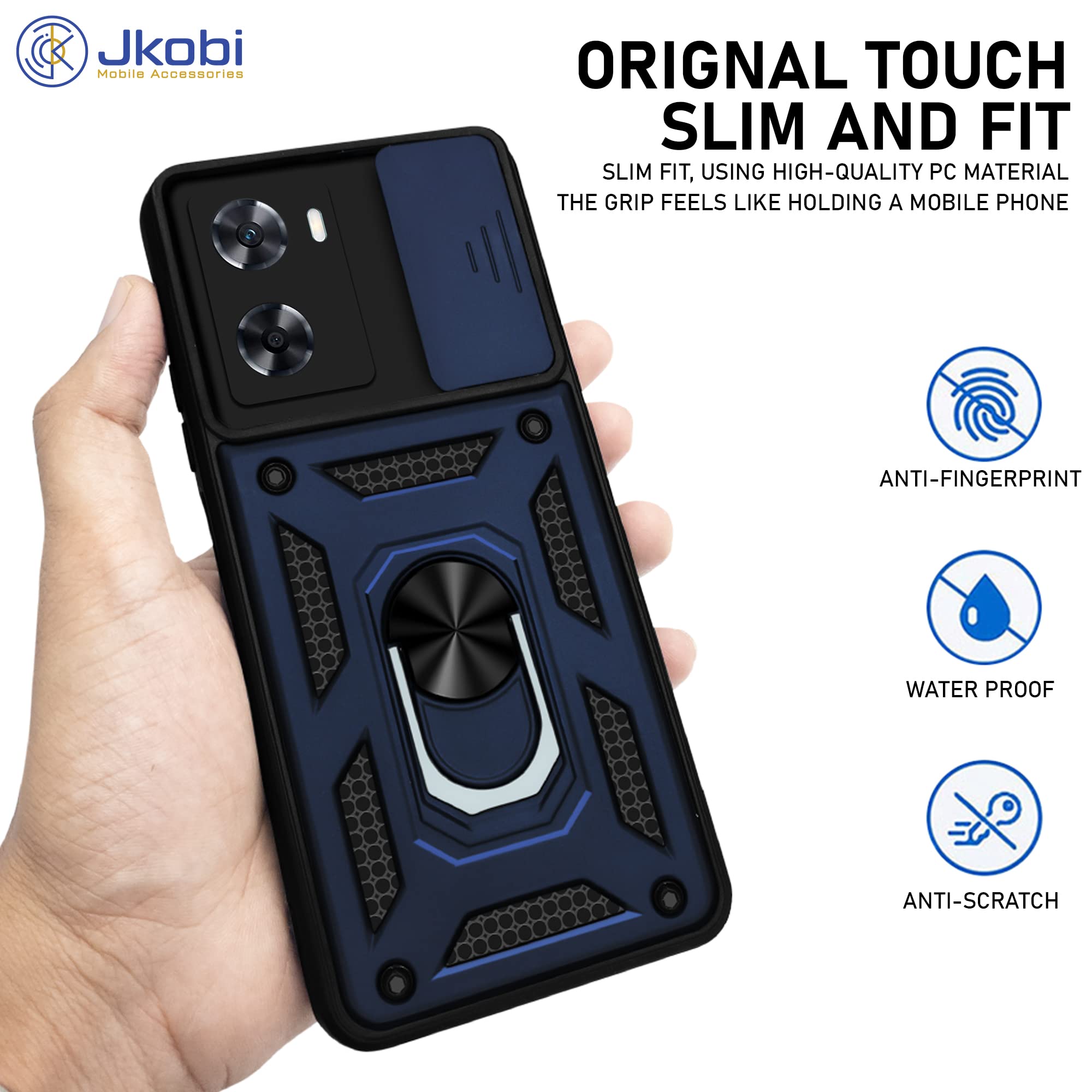 For Oppo A77 4G | Oppo A77s  Back Cover Case (Hybrid Dual Armor Polycarbonate | Carbon Black)