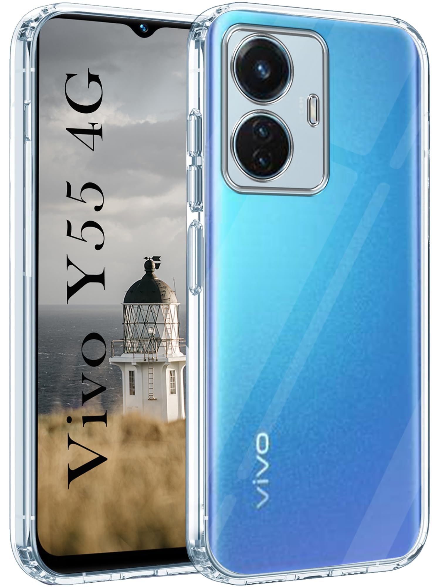 For Vivo Y55 4G Back Cover (Silicone Clear Case with Camera Protection | Soft and Flexible)