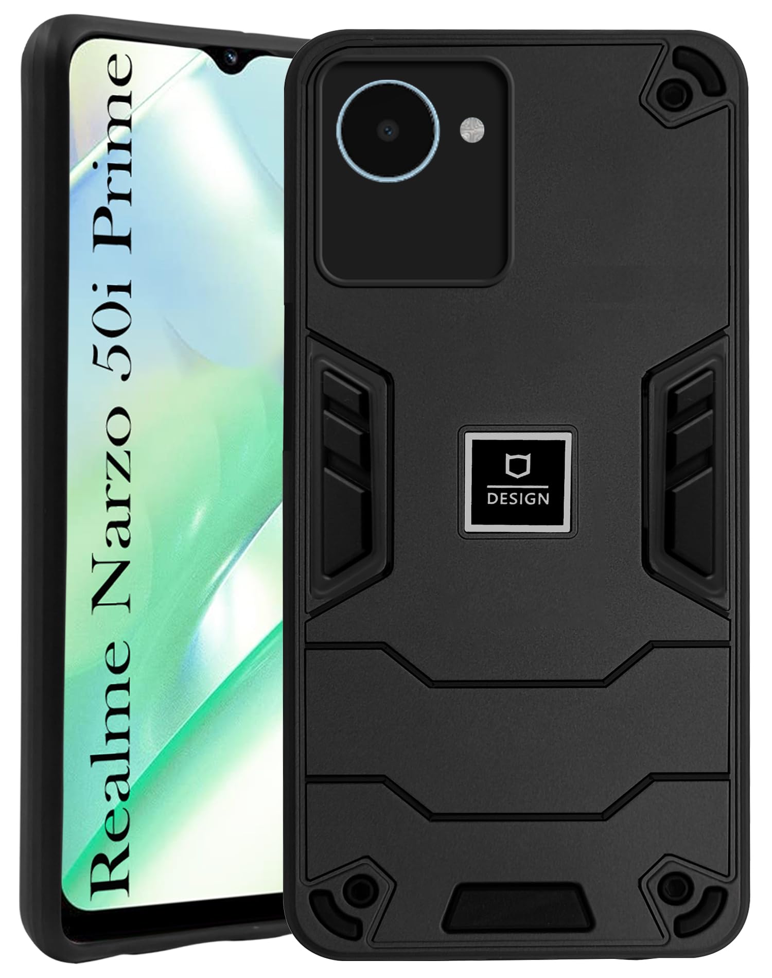 For Realme Narzo 50i Prime Back Cover Case (Lightweight Hybrid Armor Shockproof Polycarbonate)