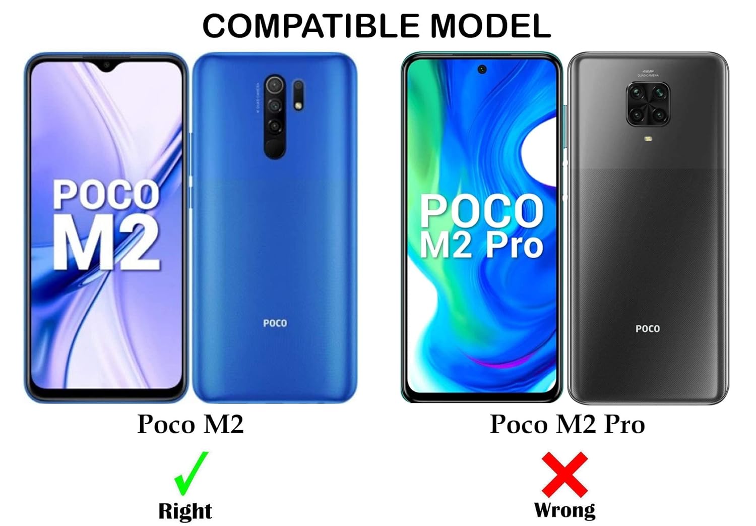 For Poco M2 Back Cover Case (Matte Finish Silicone with Fiber Cloth)