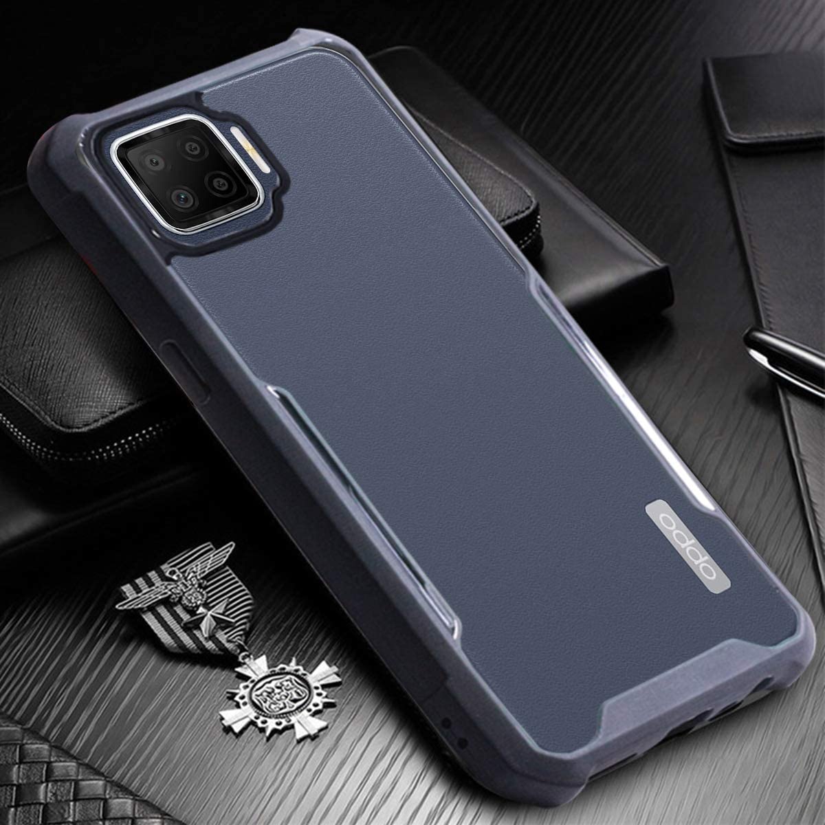 For Oppo F17 Back Cover Case (Shockproof with Polycarbonate Clear Panel)