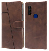 For Vivo V15 Flip Cover Case (Stitched Leather Finish | Magnetic Closure | Inner TPU | Foldable Stand | Wallet Card Slots)