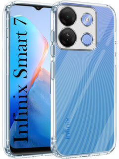 For Infinix Smart 7 Back Case Cover (Shockproof Case Silicone Clear | Camera Protection | Flexible and Soft | Transparent)