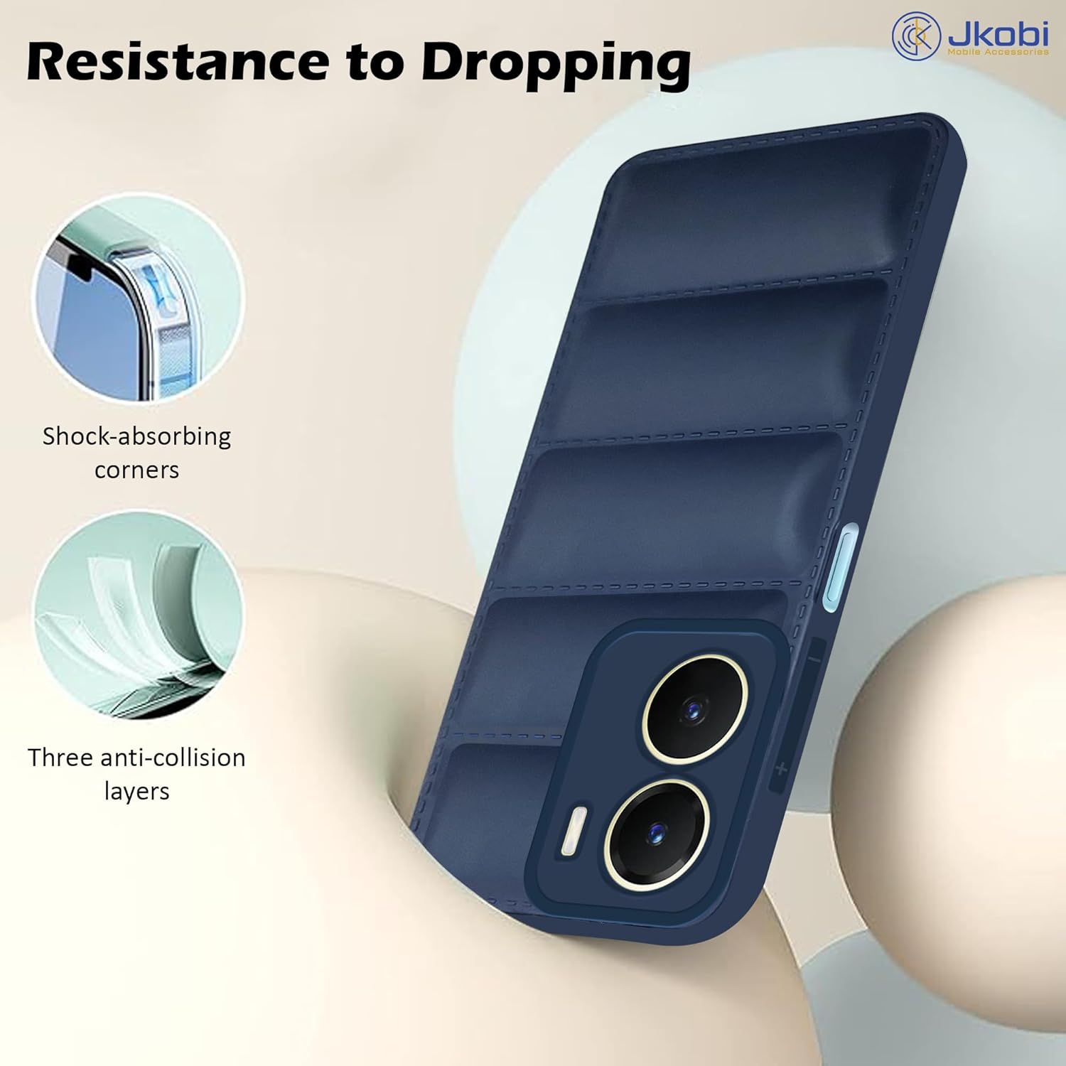 For Vivo Y56 5G Back Cover Case (Puffer Cushion Wave Design | Camera Protection)