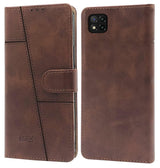 For Poco C3 Flip Cover Case ( Stitched Leather with Magnetic Closure)