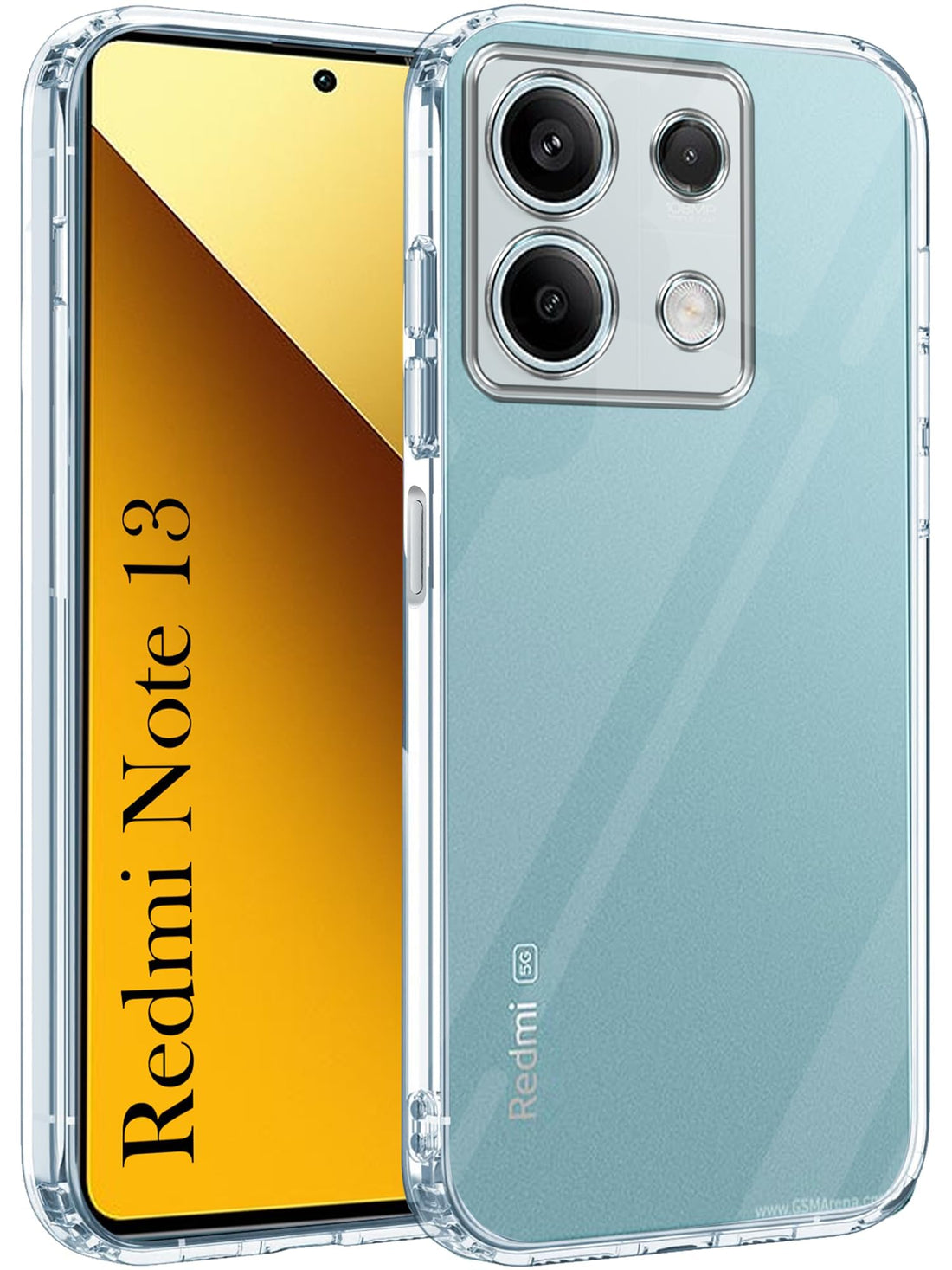 For Xiaomi Redmi Note 13 5G Back Case Cover (Silicone Clear Shockproof | Camera Protection)