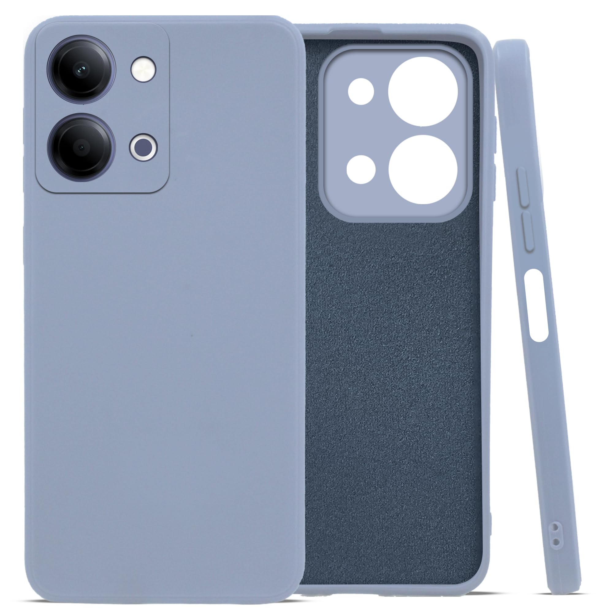 For Vivo iQOO Z11 Lite Back Cover Case (Matte Finish Silicone with Inside Fiber cloth)