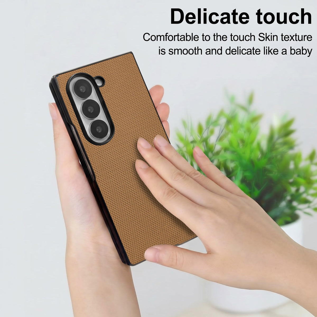 For Samsung Galaxy Z Fold 5 Premium Cover Case (Geometric Textured Hard PC | Soft Cloth Lining & Slim Shockproof Protection)