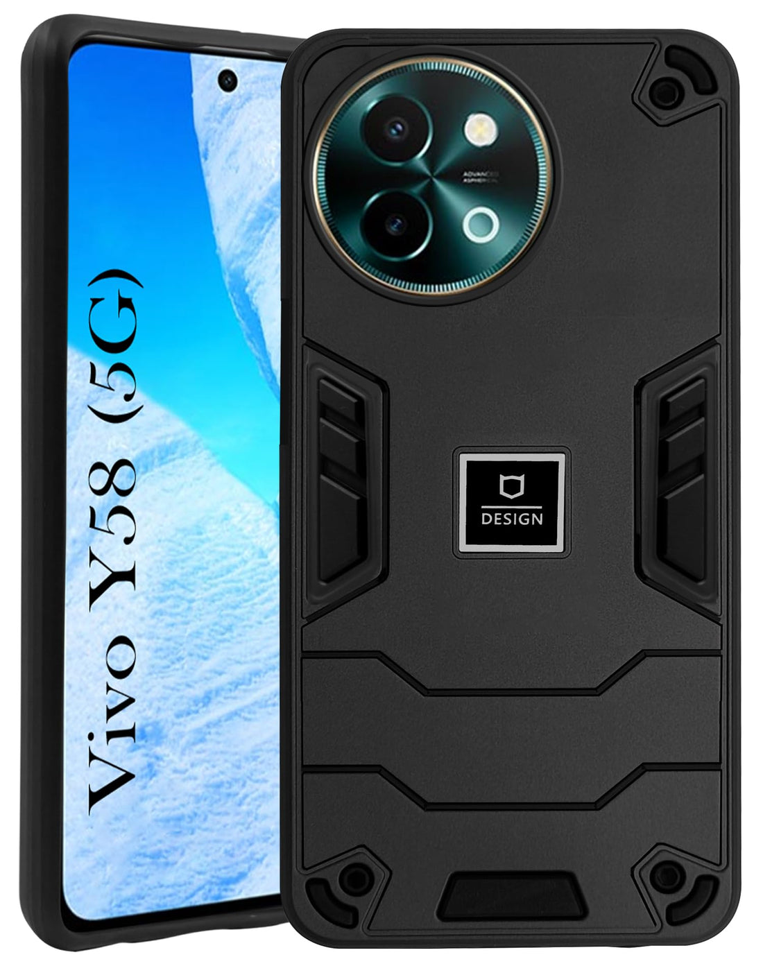 For Vivo Y58 5G Back Cover Case (Lightweight Hybrid Shockproof Polycarbonate)