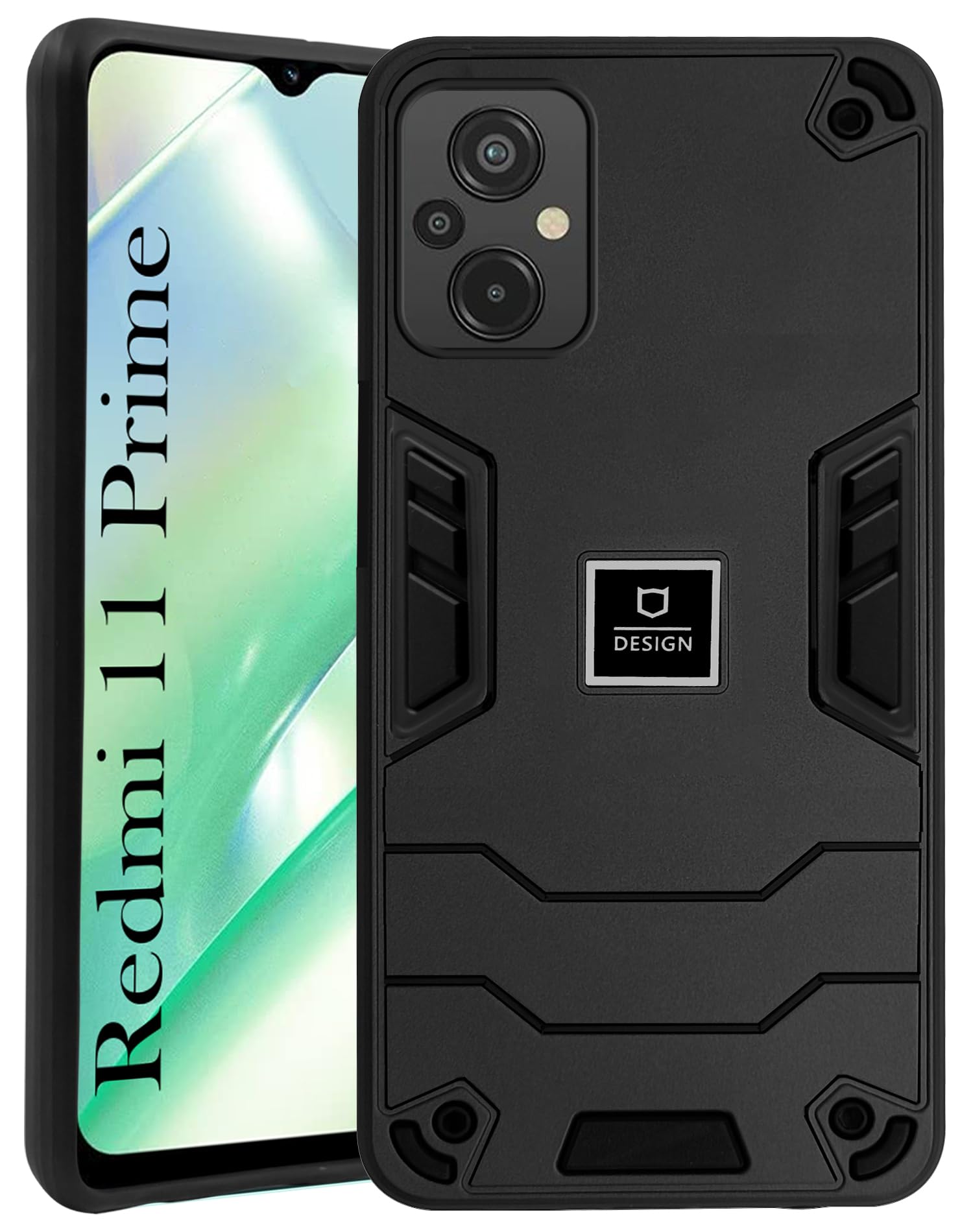 For Xiaomi Redmi 11 Prime Back Cover Case (Lightweight Hybrid Shockproof Polycarbonate)
