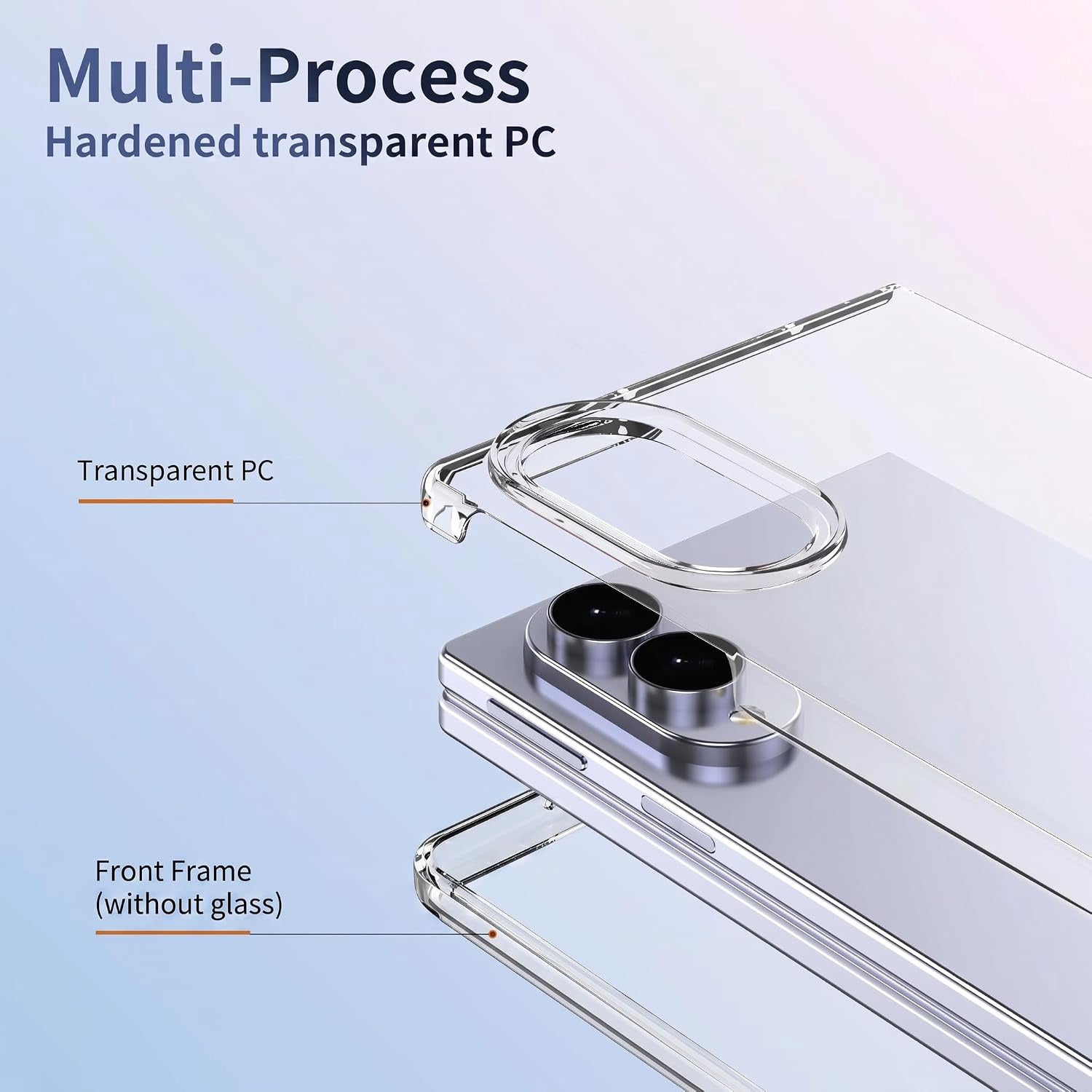 For Samsung Galaxy Z Fold 8 Back Cover Case Lifetime Anti-Yellow Clear (Sleek Hard Crystal | Shockproof and Camera Protection)