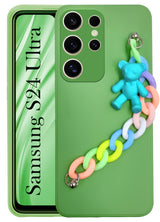 For Samsung Galaxy S24 Ultra Back Cover Girls Case with Bracelet (Wrist Hanging Chain | Teddy Toy Cartoon)