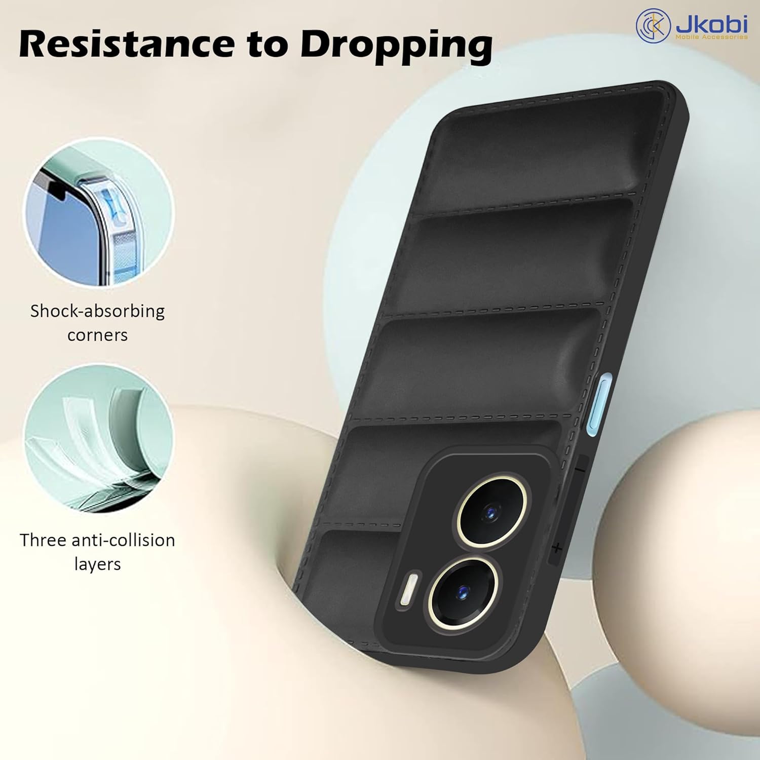 For Vivo Y56 5G Back Cover Case (Puffer Cushion Wave Design | Camera Protection)