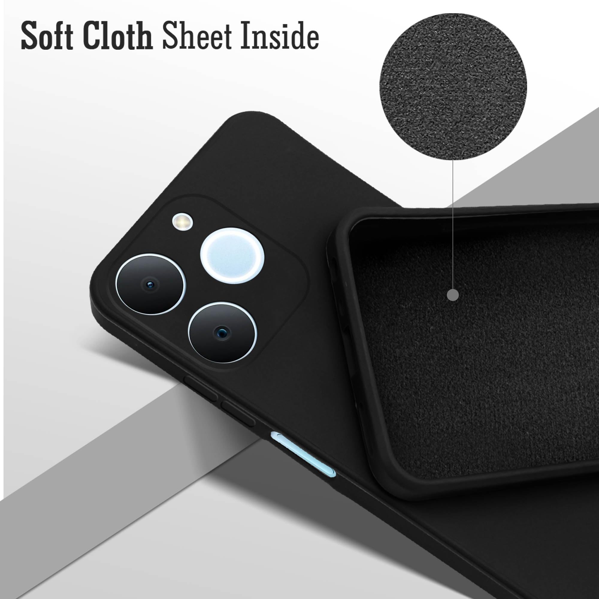 For Realme P4 Lite | Realme Narzo 80 Lite 4G Back Cover Case (Matte Finish Silicone with Inside Fiber cloth)