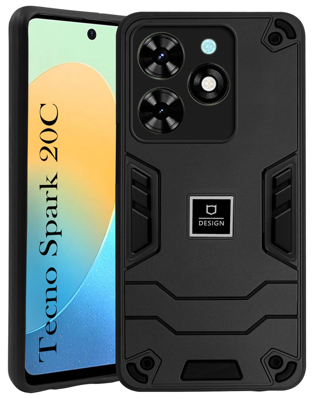 For Tecno Spark 20C Back Cover Case (Lightweight Hybrid Shockproof Polycarbonate)