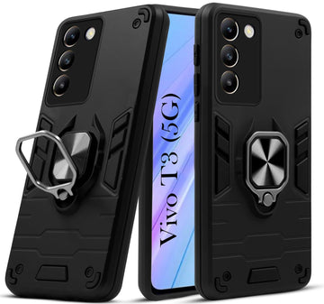 For Vivo T3 5G Back Cover Case (Shockproof Polycarbonate Dual Layer Hybrid Armor)
