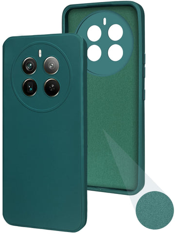For Realme 12 Pro Plus | Realme 12 Pro Back Case Cover (Matte Silicone | Inside Fiber Cloth)