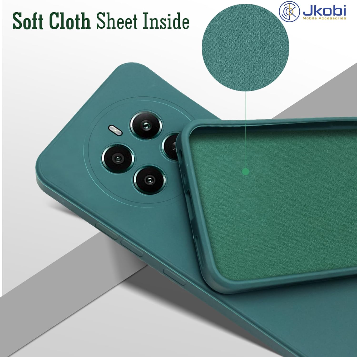 For Realme Narzo 70 Pro Back Cover Case (Matte Finish Silicone with Inside Fiber Cloth)
