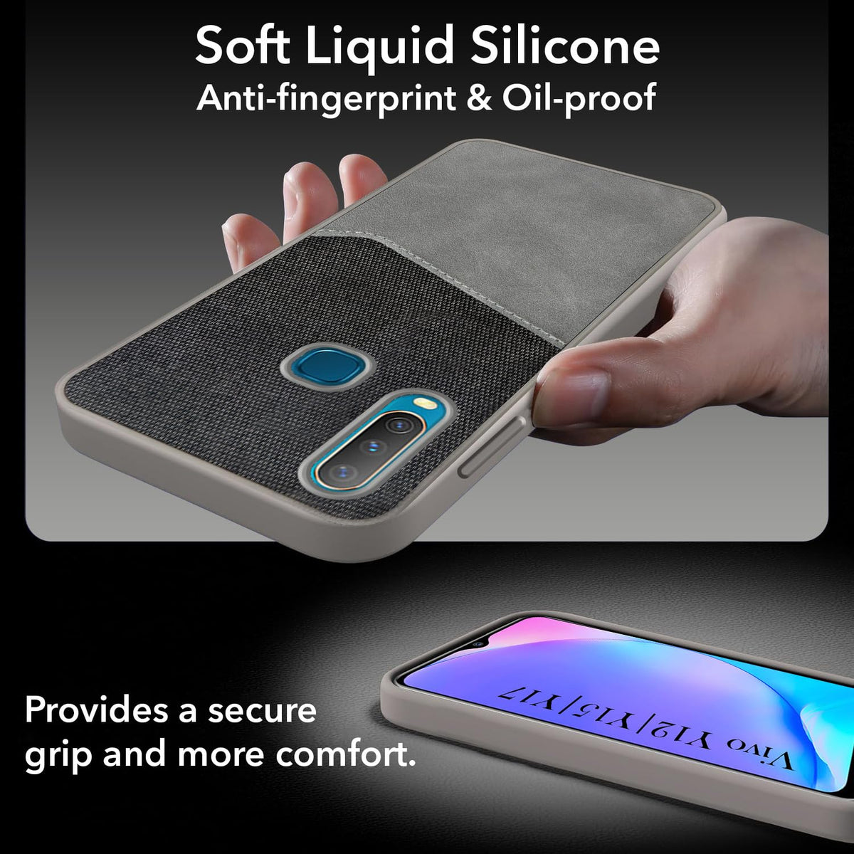 For Vivo Y12 | Y15 | Y17 Back Cover Case (Dual PU Leather Stitch | Professional Minimalist | Soft and Flexible)