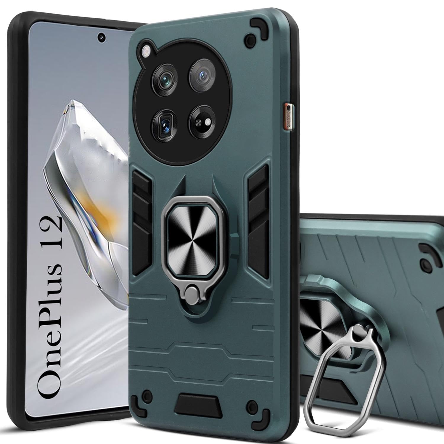 For OnePlus 12 5G Back Cover Case (Shockproof Polycarbonate Dual Layer Hybrid Armor)