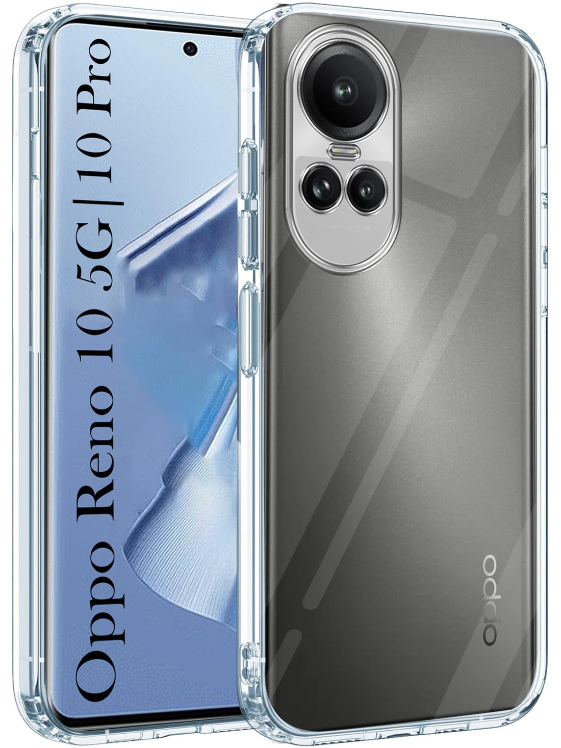 For Oppo Reno 10 5G | Oppo Reno 10 Pro 5G Back Cover (Silicone with Camera Protection | Soft and Flexible | Transparent)