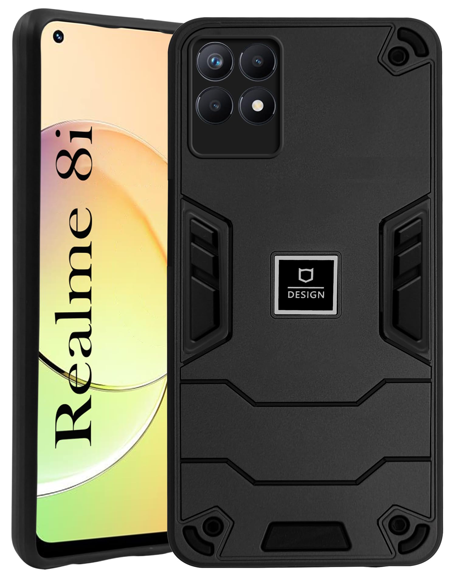 For Realme 8i Back Cover Case (Lightweight Hybrid Shockproof Polycarbonate)