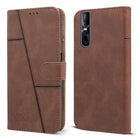 For Vivo V15 Pro Flip Cover Case (Stitched Leather Finish | Magnetic Closure | Inner TPU | Foldable Stand | Wallet Card Slots)
