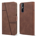 For Vivo V15 Pro Flip Cover Case (Stitched Leather Finish | Magnetic Closure | Inner TPU | Foldable Stand | Wallet Card Slots)