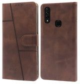 For Oppo A8 Flip Cover Case (Stitched Leather with Magnetic Closure)