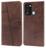 For Itel Vision 3 Flip Cover Case  (Stitched Leather Finish | Magnetic Closure | Inner TPU | Foldable Stand | Wallet Card Slots | Black)