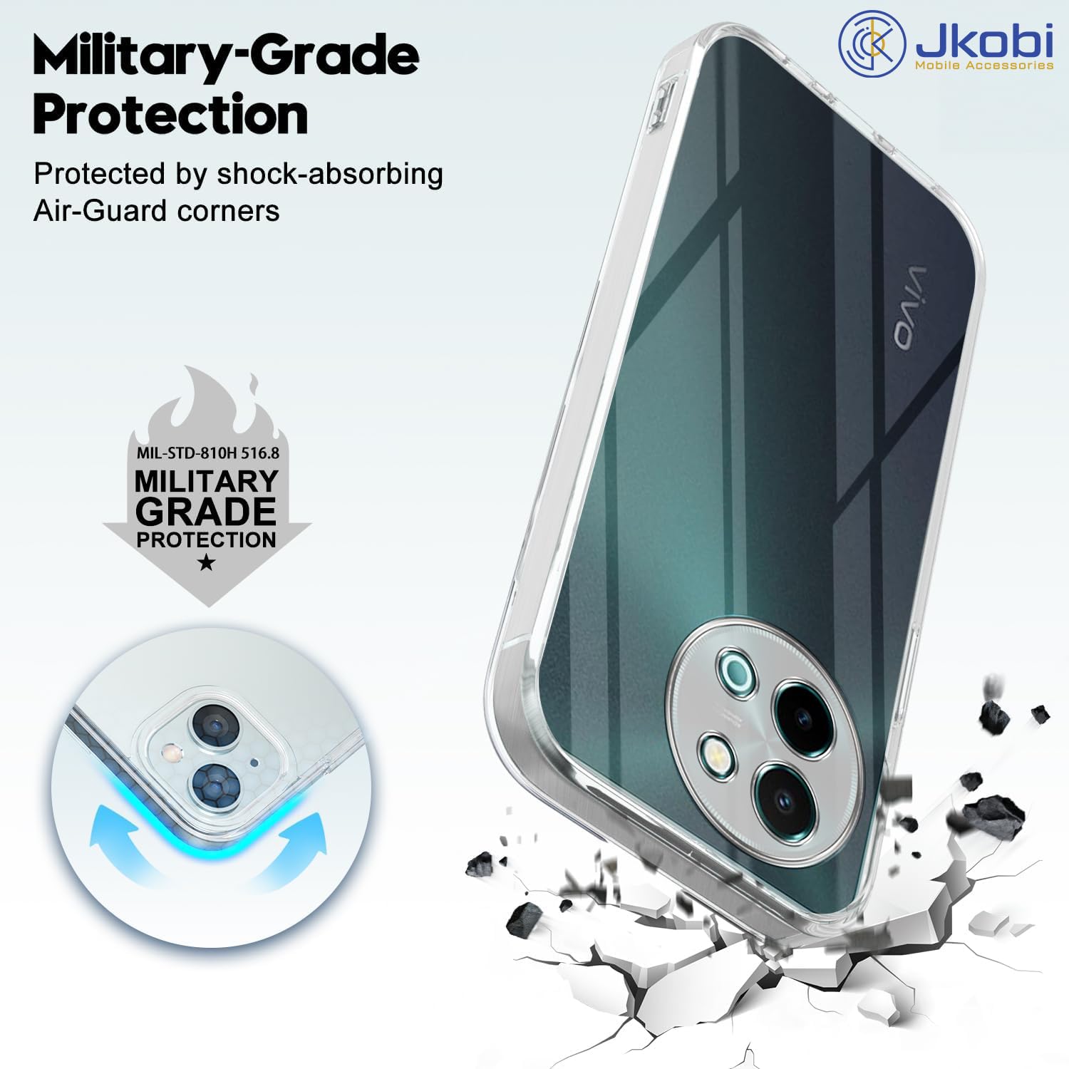 For Vivo Y58 5G Back Cover (Silicone Clear Shockproof Case with Camera Protection | Soft and Flexible)