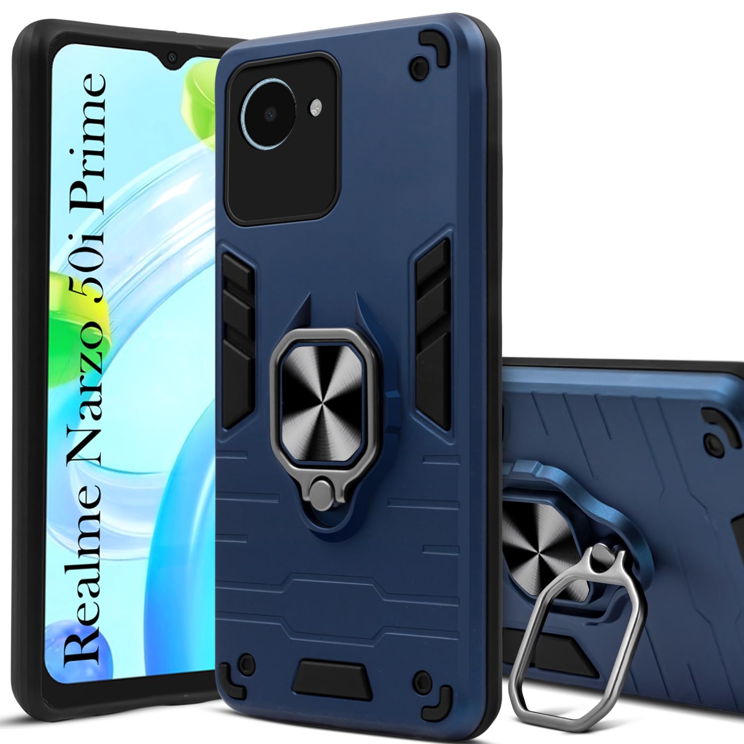 For Realme Narzo 50i Prime Back Cover Case (Shockproof Polycarbonate Dual Layer Hybrid Armor)
