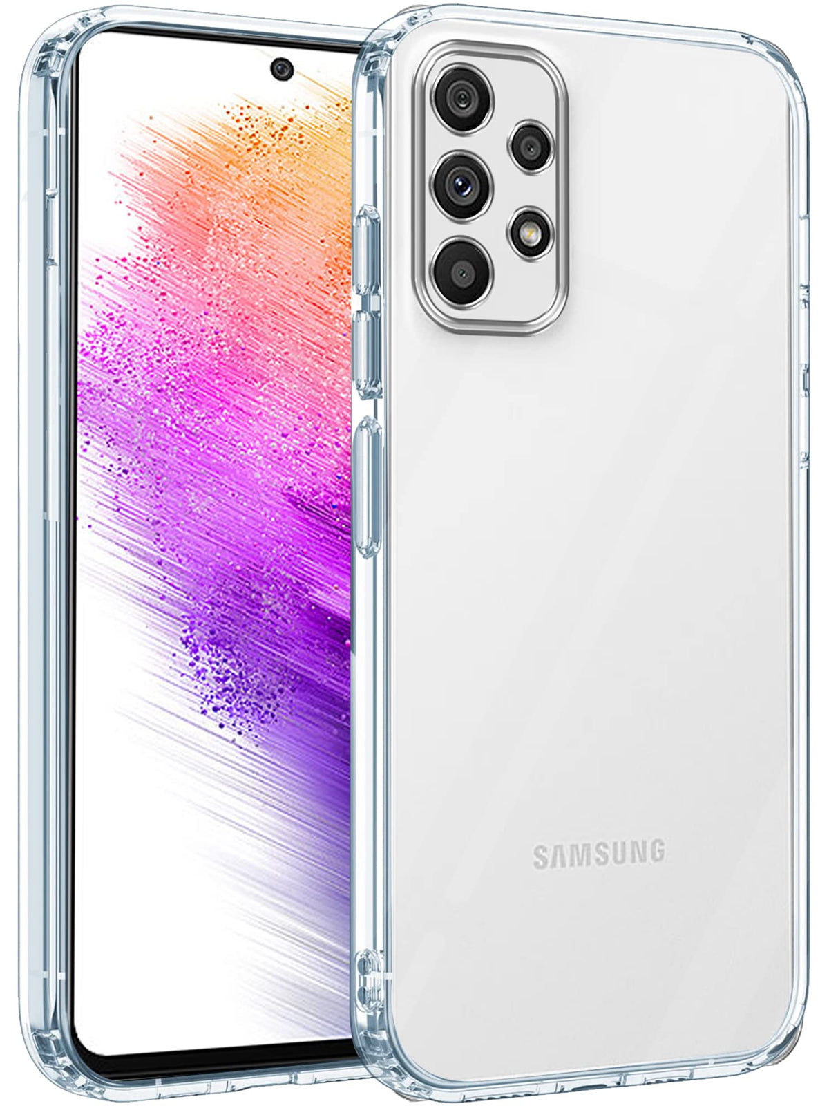 For Samsung Galaxy A73 5G Back Cover Case (Silicone Crystal Clear | Pure Camera Protection | Soft and Flexible for Charger and Headphone sockets | Shockproof Bumpers)