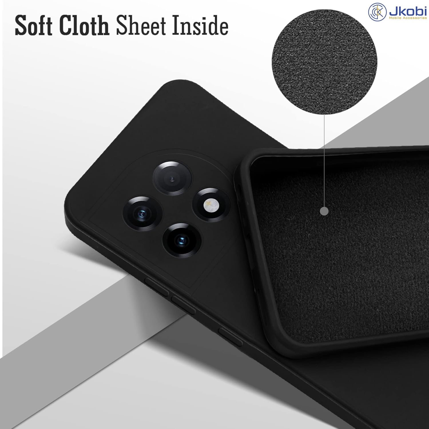 For OnePlus 11R Back Cover Case (Inside Fiber Cloth | Smooth Matte Finish | Elegant Professional Look)