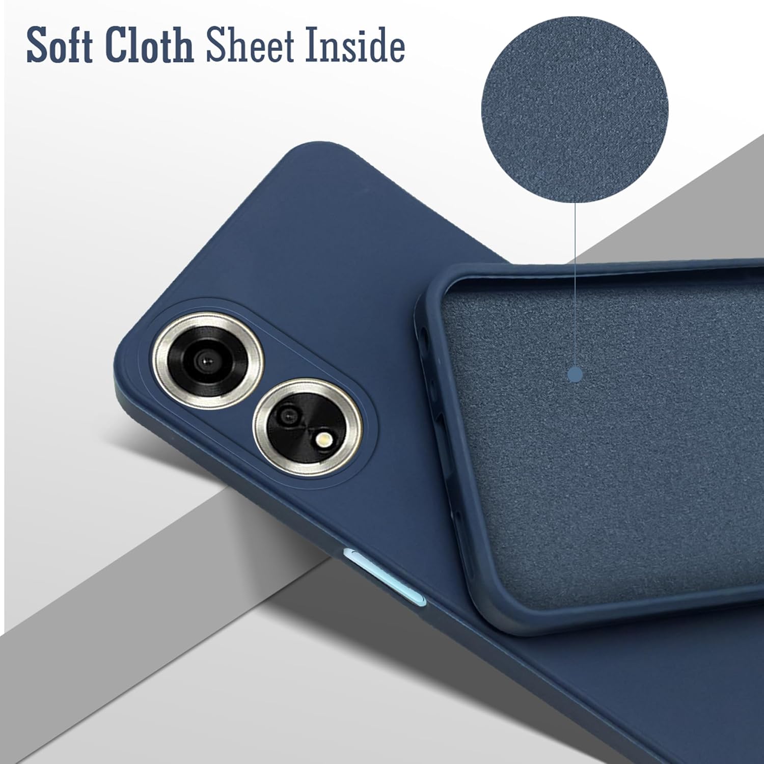 For Oppo A59 5G Back Cover Case(Matte Finish Silicone with Inside Fiber Cloth)