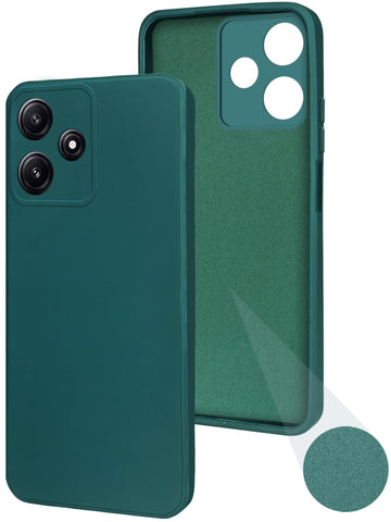For Poco M6 Pro Back Cover Case (Matte Finish Silicone with Inside Fiber Cloth)