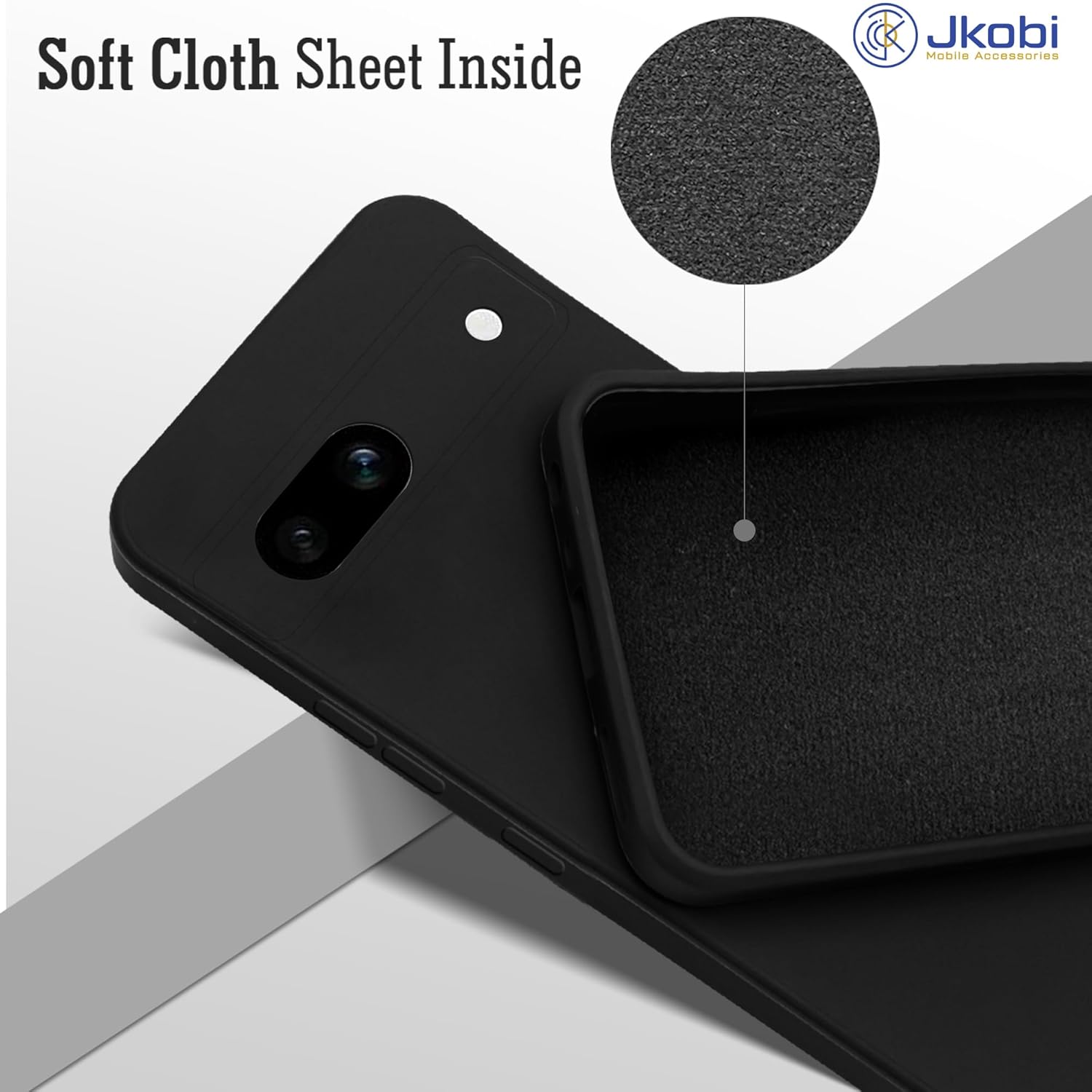 For Google Pixel 7a Back Cover Case (Matte Finish Silicone with Inside Fiber Cloth)