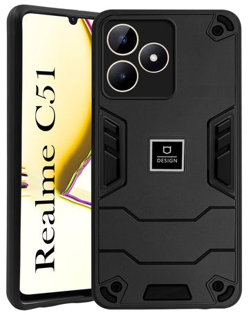 For Realme C51 Back Cover Case (Lightweight Hybrid Shockproof Polycarbonate)