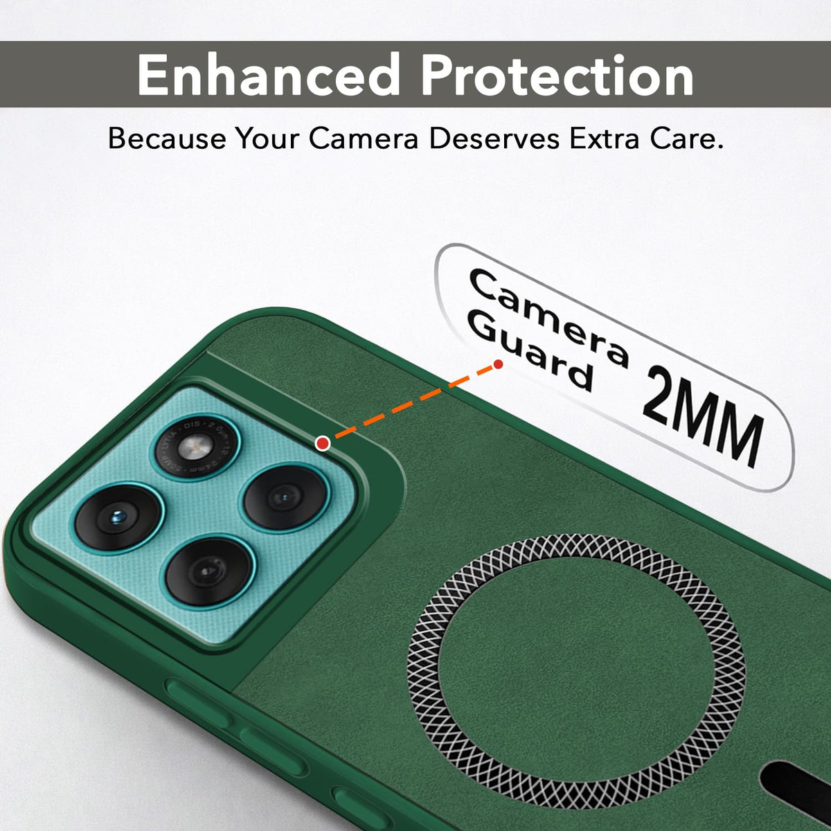 For Motorola Moto Edge 60 Fusion Back Cover Case Leather Finish (MagSafe Compatible Wireless Charging | Soft Touch | Camera Bump Protection)