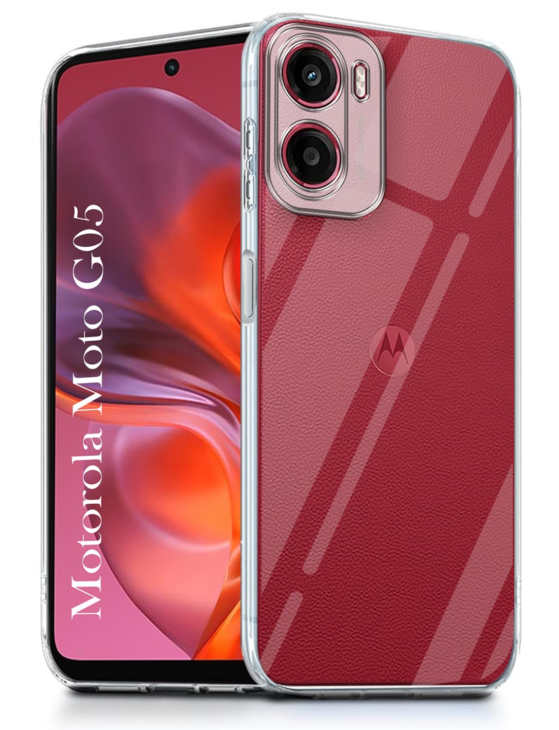 For Motorola Moto G05 Back Cover ( Silicone Clear Shockproof Case with Camera Protection and Dust Plugs | Transparent)