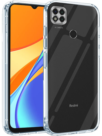 For Redmi 9C Back Cover (Silicone Clear Shockproof Case with Camera Protection | Soft and Flexible)
