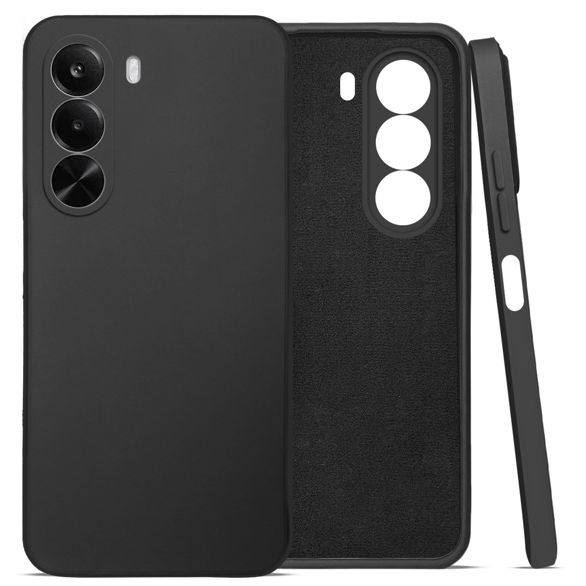 For OnePlus Nord CE 6 Lite Back Cover Case (Matte Finish Silicone with Inside Fiber cloth)